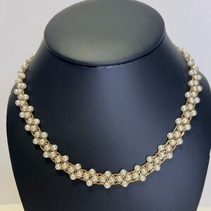 NAPIER Vintage Faux Pearl Gold Tone Necklace